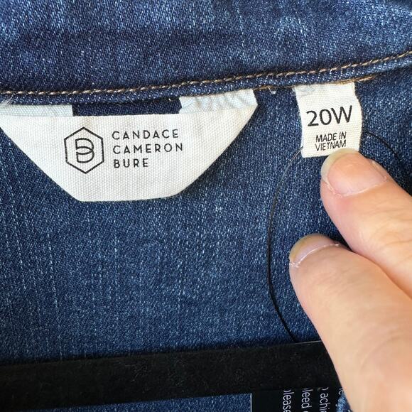 NEW Candace Cameron Bure QVC Denim Zip Front Dress 20 Plus Size Fall Casual Chic - Picture 9 of 11